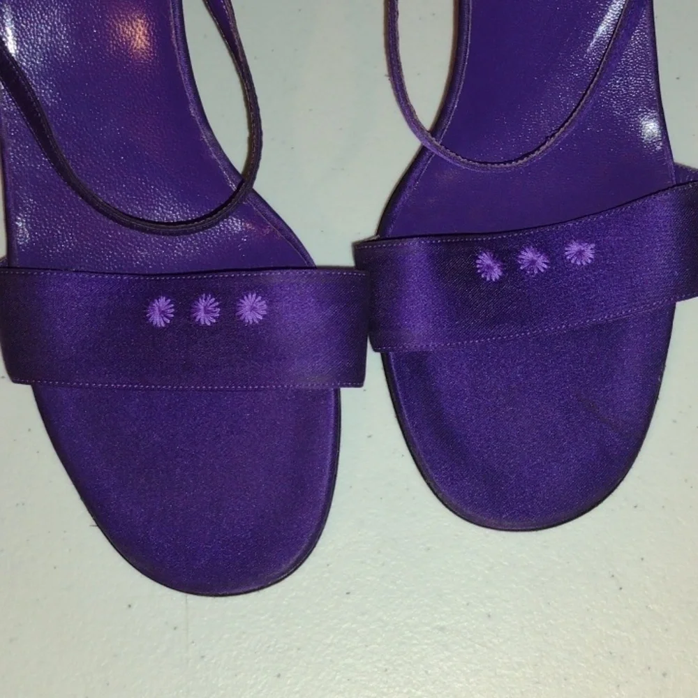Kate Spade purple strappy heel slip-ons size 8